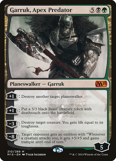 (英)【Foil】頂点捕食者、ガラク / Garruk, Apex Predator【M15】 No.210