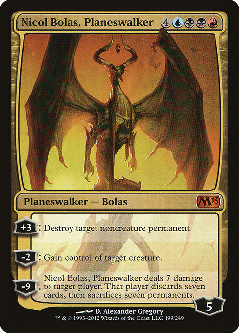 (英)【Foil】プレインズウォーカー、ニコル・ボーラス / Nicol Bolas, Planeswalker【M13】 No.199