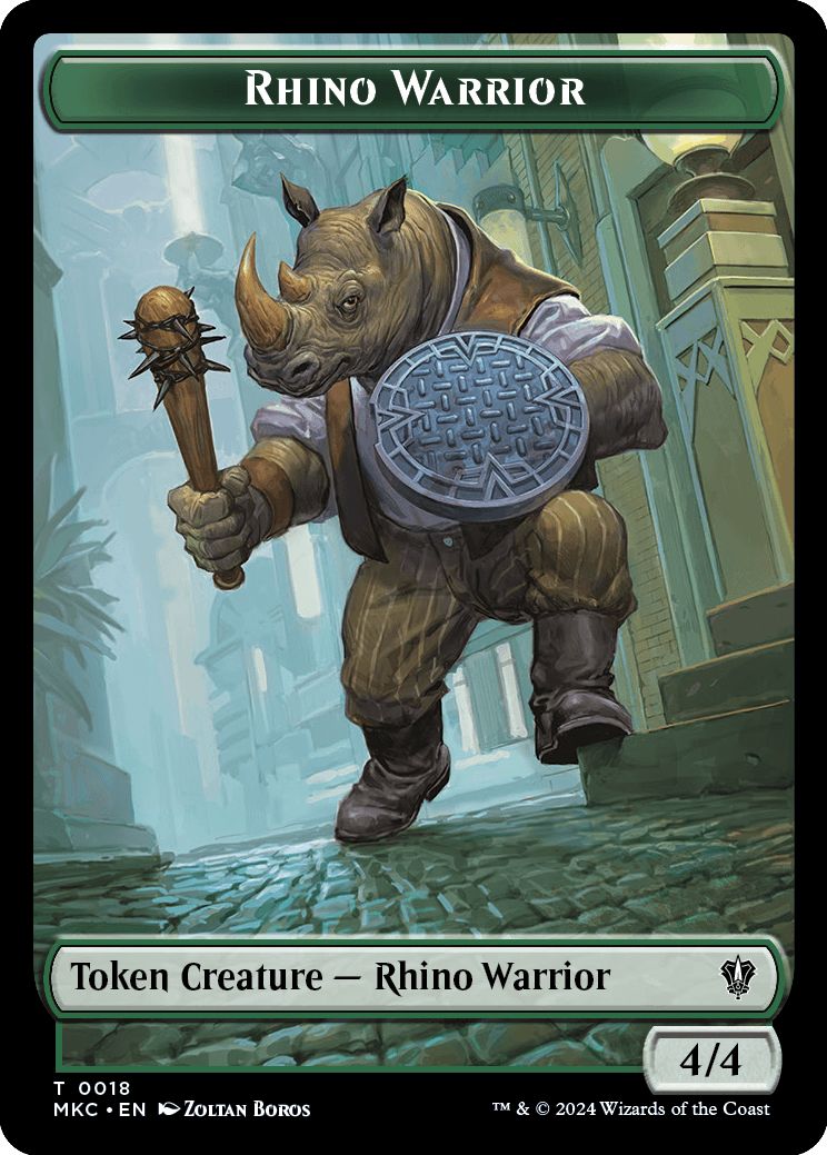 (英)サイ・戦士トークン / Rhino Warrior Token No.018 - 飛行機械トークン / Thopter Token【MKC-TOKEN】 No.020
