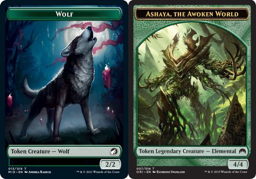 (英)狼トークン / Wolf Token No.MID-013 - 目覚めし世界、アシャヤトークン / Ashaya, the Awoken World Token【SLD-C23-01】 From Cute to Brute No.ORI-007