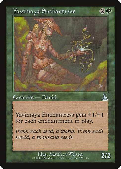 (英)【Foil】ヤヴィマヤの女魔術師 / Yavimaya Enchantress【UDS】 No.125