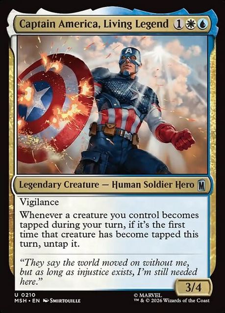 (英)【Foil】生ける伝説、キャプテン・アメリカ / Captain America, Living Legend【MSH】 No.210
