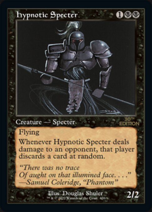 (英)惑乱の死霊 / Hypnotic Specter【30A】 旧枠加工カード No.406 ※トーナメントで使用することはできません。