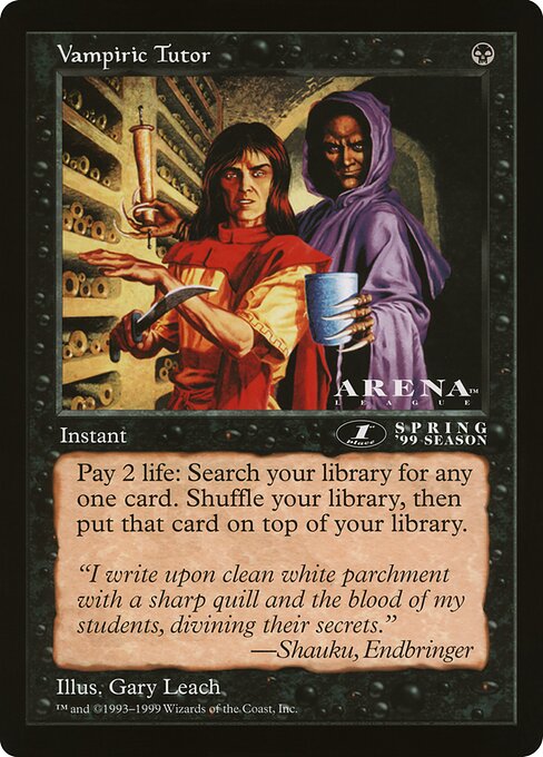 (英)吸血の教示者 / Vampiric Tutor【PRM】 アリーナプロモ 【Oversized Card】 BIG-PRM-084 ※トーナメントで使用することはできません。