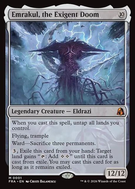 【予約商品】(英)迫り来る破滅、エムラクール / Emrakul, the Exigent Doom【FRA】 No.001