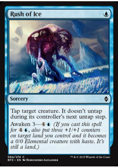 (英)【Foil】氷の猛進 / Rush of Ice【BFZ】 No.084