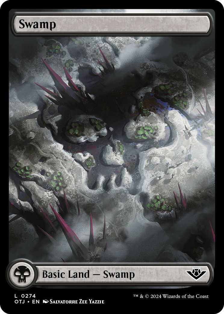 (英)【Foil】沼 / Swamp【OTJ】フルアート版 No.274