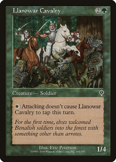 (英)【Foil】ラノワールの騎兵隊 / Llanowar Cavalry【INV】 No.195