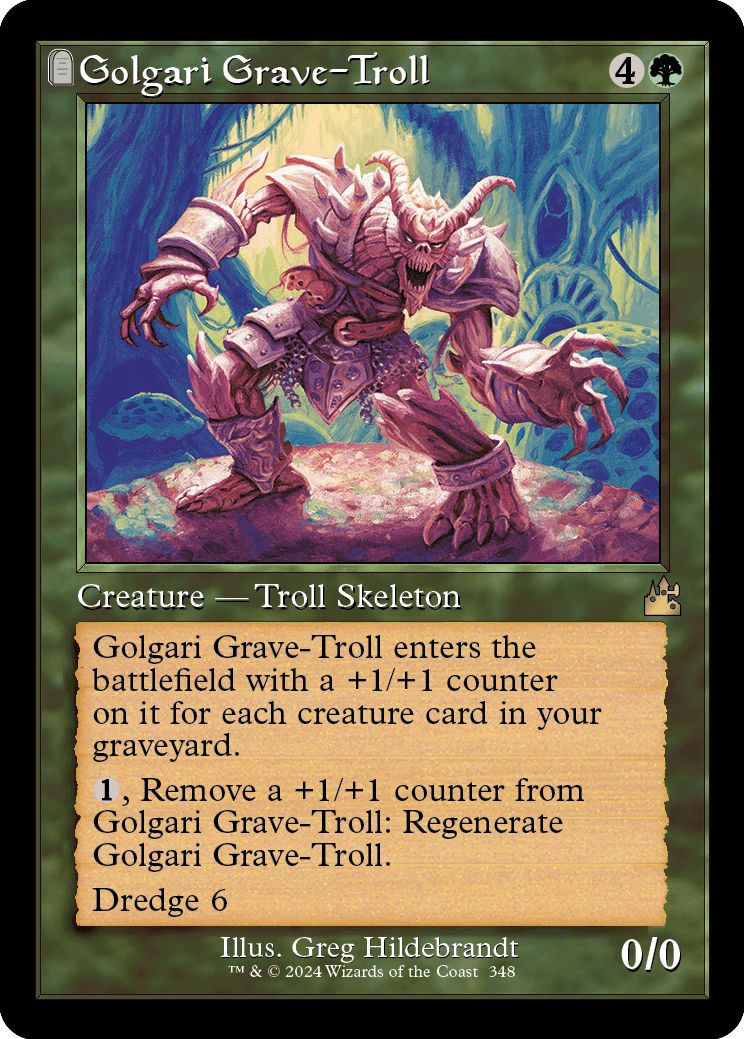 (英)ゴルガリの墓トロール / Golgari Grave-Troll ★ショーケース枠★(旧枠加工カード) 【RVR】 No.348