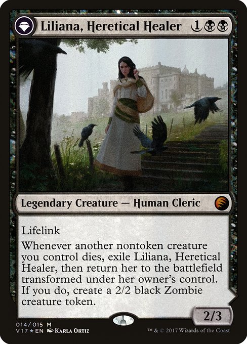 (英)【Foil】異端の癒し手、リリアナ / Liliana, Heretical Healer - 反抗する屍術師、リリアナ / Liliana, Defiant Necromancer【FTVTRANSFORM】 No.014