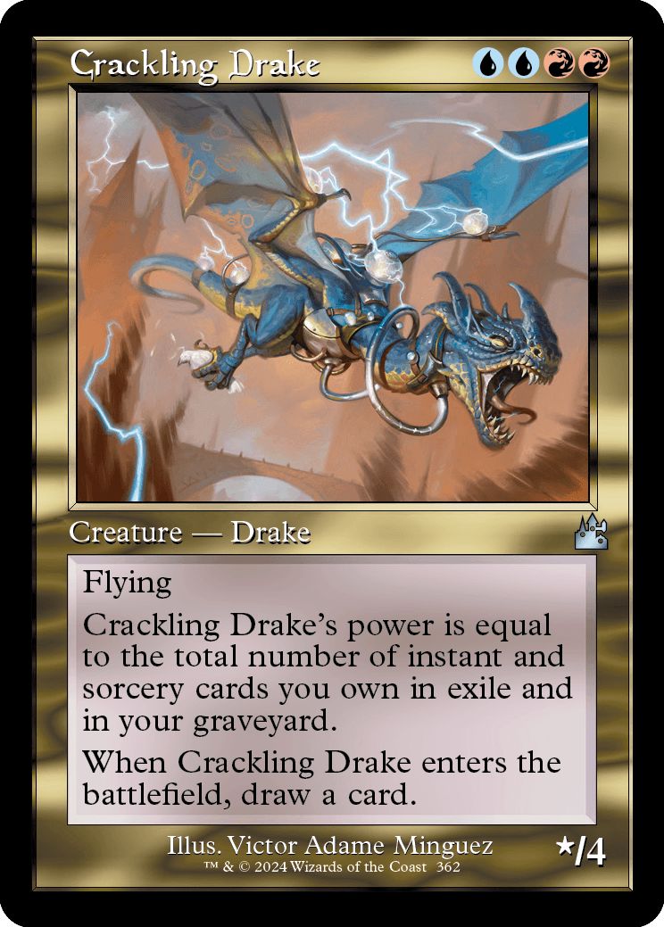 (英)【Foil】弾けるドレイク / Crackling Drake ★ショーケース枠★(旧枠加工カード) 【RVR】 No.362
