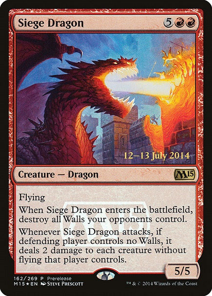 (英)【Foil】包囲ドラゴン / Siege Dragon【M15】プレリリースプロモ No.162