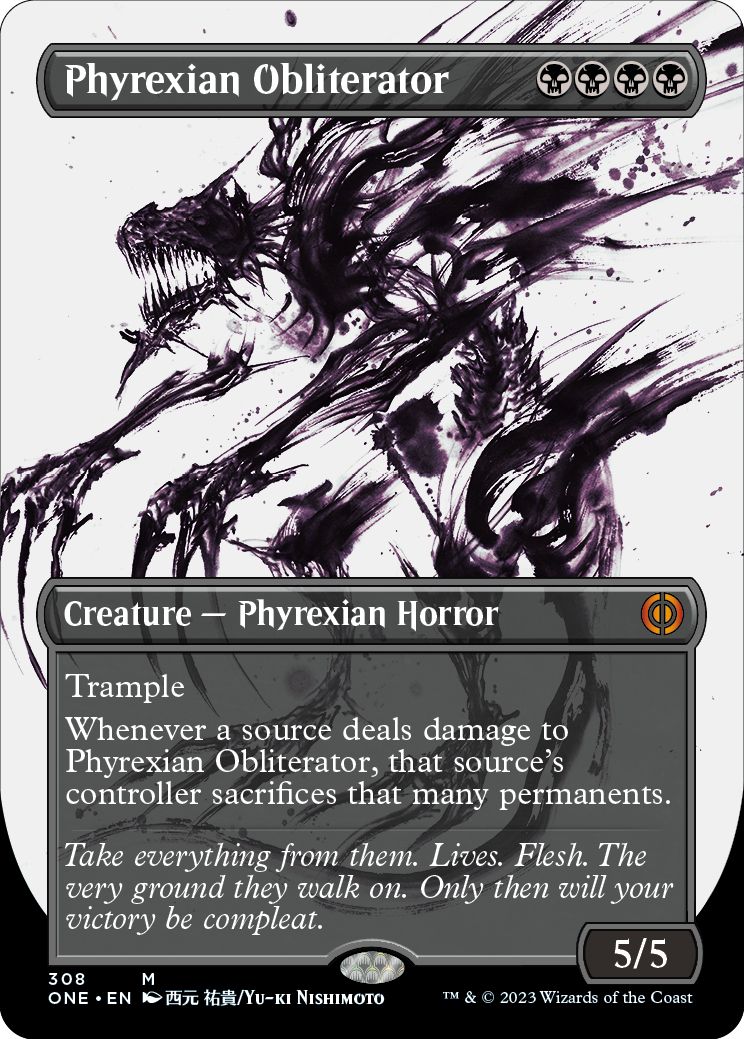(英)【Foil】ファイレクシアの抹消者 / Phyrexian Obliterator ★ボーダーレス★(胆液) 【ONE】 No.308