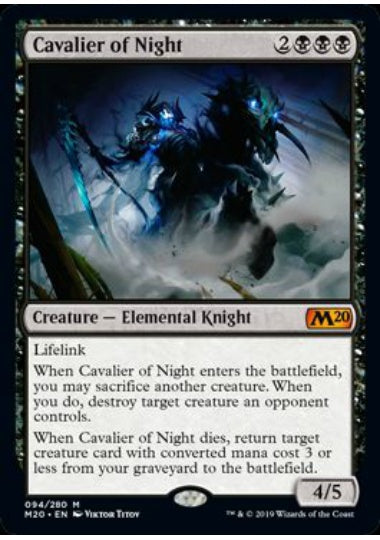 (英)【Foil】夜の騎兵 / Cavalier of Night【M20】 No.094