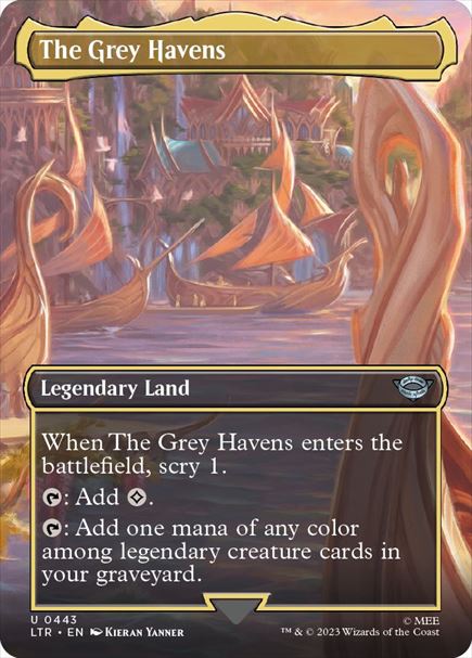 (英)【Foil】灰色港 / The Grey Havens ★ボーダーレス★(シーン・カード) 【LTR】 No.443