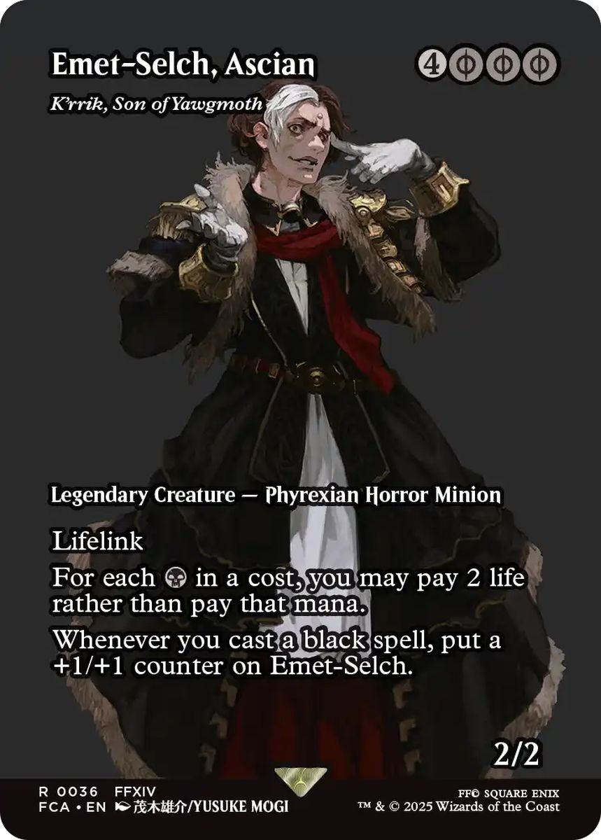 (英)【Foil】アシエン・エメトセルク / Emet-Selch, Ascian[ヨーグモスの息子、ケリク / K'rrik, Son of Yawgmoth] ★ショーケース枠★(FINAL FANTASY・継承史カード) 【FCA】 No.036