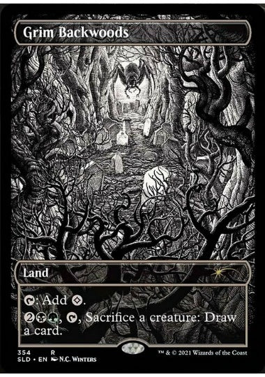 (英)【Foil】不気味な辺境林 / Grim Backwoods【SLD】Showcase: Midnight Hunt No.354