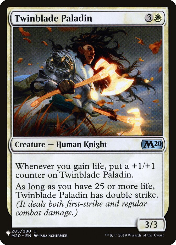 (英)双刃の聖騎士 / Twinblade Paladin【M20】 PWシンボル付き再販 No.285