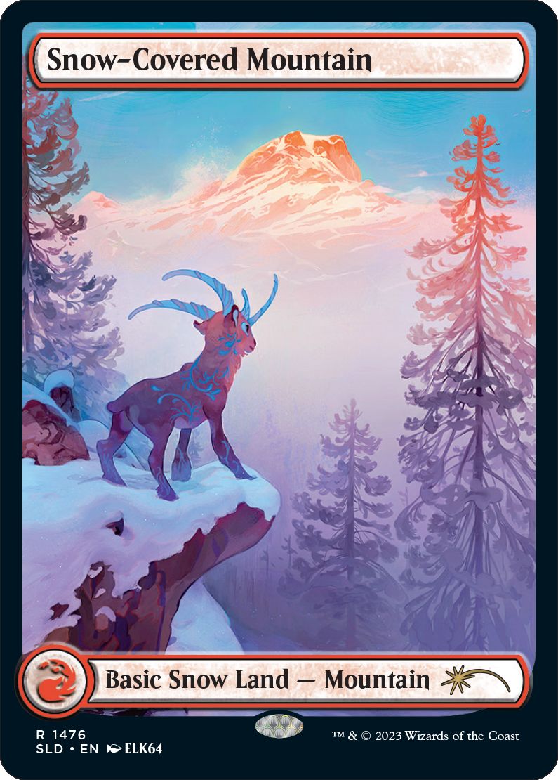 (英)【Foil】冠雪の山 / Snow-Covered Mountain【SLD】Paradise Frost No.1476