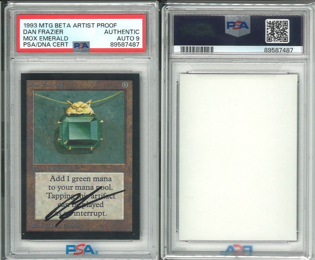 [鑑定品](英)Mox Emerald【BETA】 サイン入り PSA/DNA9 アーティストプルーフ ID:89587487 ※トーナメントで使用することはできません。 [委託販売品]