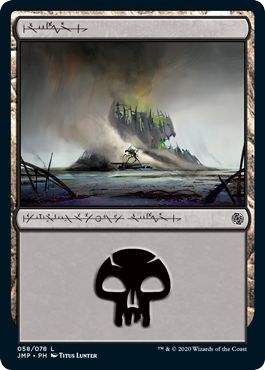 (ファイレクシア語)沼 / Swamp【JMP】 (Phyrexian) No.058