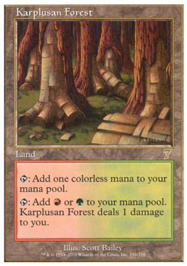 (英)【Foil】カープルーザンの森 / Karplusan Forest【7ED】 No.336