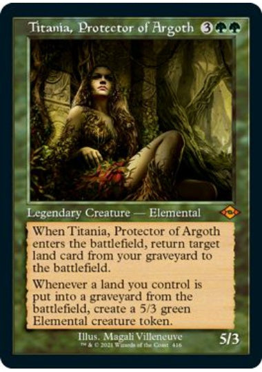 (英)【Foil】アルゴスの庇護者、ティタニア / Titania, Protector of Argoth ★ショーケース枠★(旧枠加工カード) 【MH2】 No.416