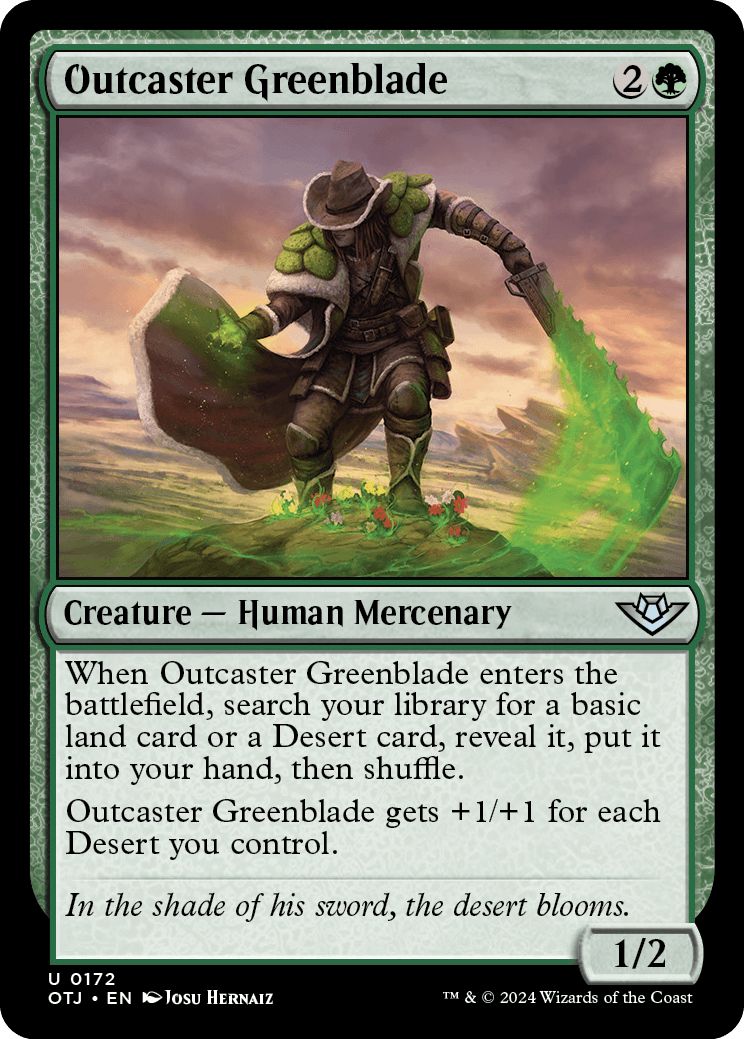 (英)【Foil】荒野無頼団の緑刃 / Outcaster Greenblade【OTJ】 No.172