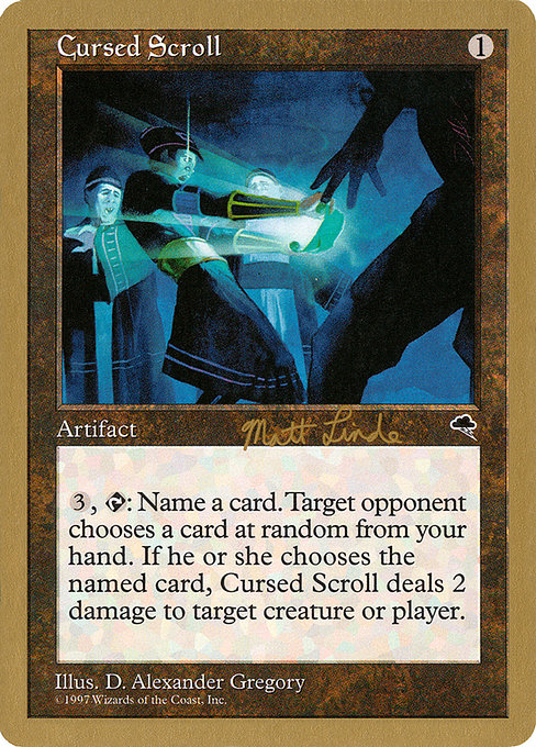 (英)呪われた巻物 / Cursed Scroll【WC99】 World Championship Decks 1999 Matt Linde 金枠 No.060