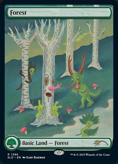 (英)【Foil】森 / Forest【SLD】Featuring: Gary Baseman No.1386