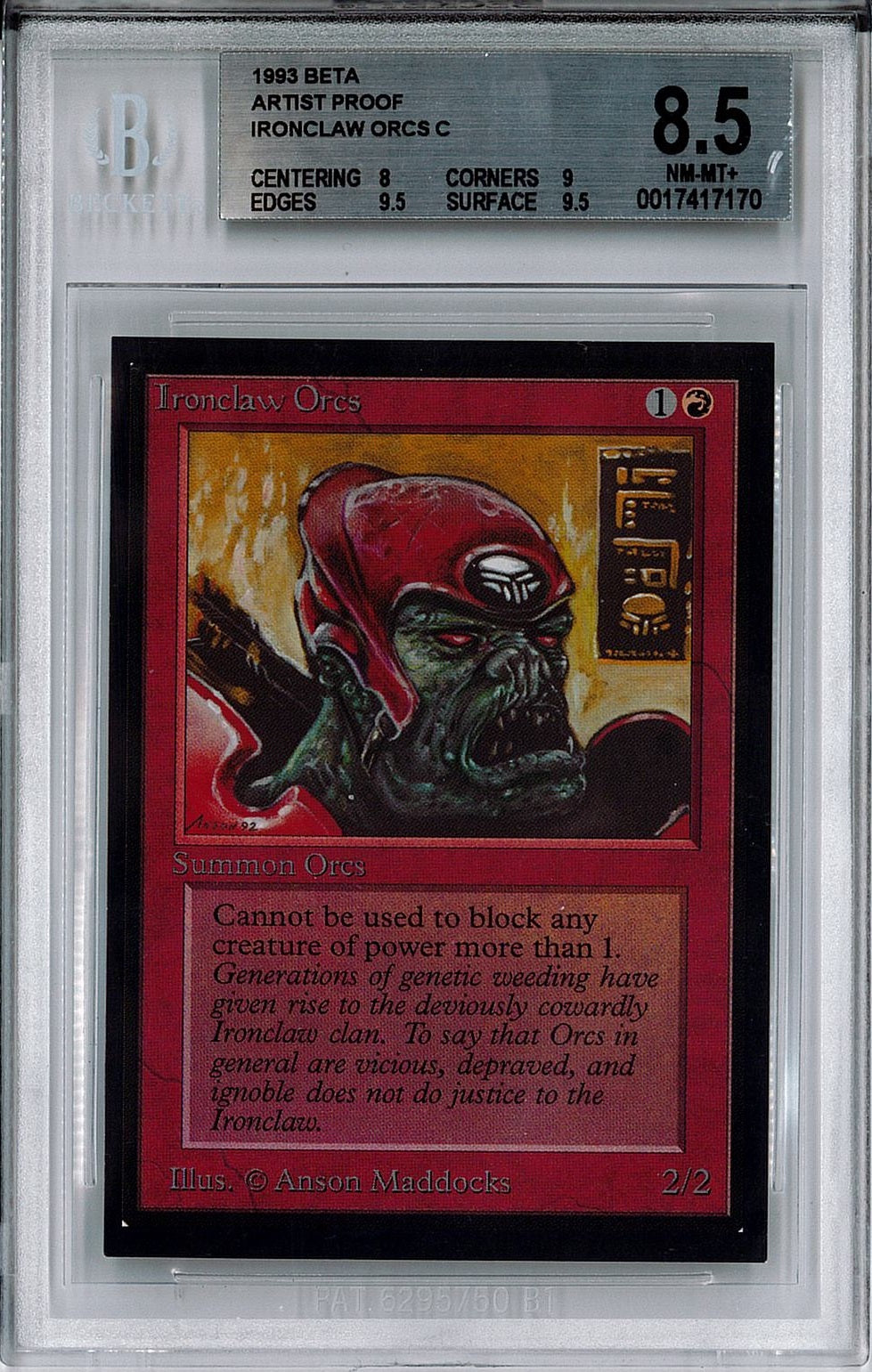 [鑑定品](英)鉄爪のオーク / Ironclaw Orcs【BETA】 No.160 BGS8.5 ID:0017417170 アーティストプルーフ ※トーナメントで使用することはできません。 [委託販売品]