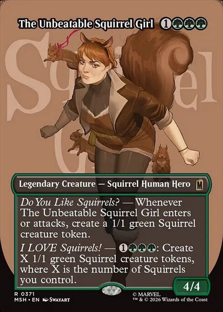 (英)【Foil】絶対無敵スクイレル・ガール / The Unbeatable Squirrel Girl ★ボーダーレス★(「ロゴ・カード」) 【MSH】 No.371