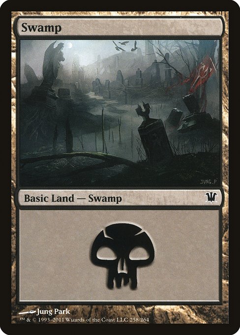 (英)【Foil】沼 / Swamp【ISD】 No.258