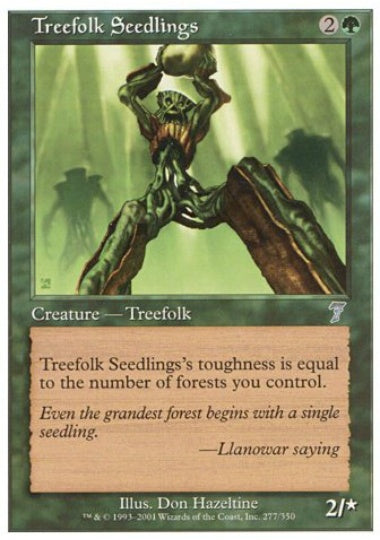 (英)【Foil】ツリーフォークの若木 / Treefolk Seedlings【7ED】 No.277