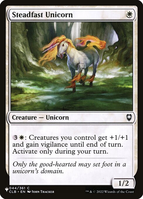 (英)不動のユニコーン / Steadfast Unicorn【CLB】 PWシンボル付き再販 No.044