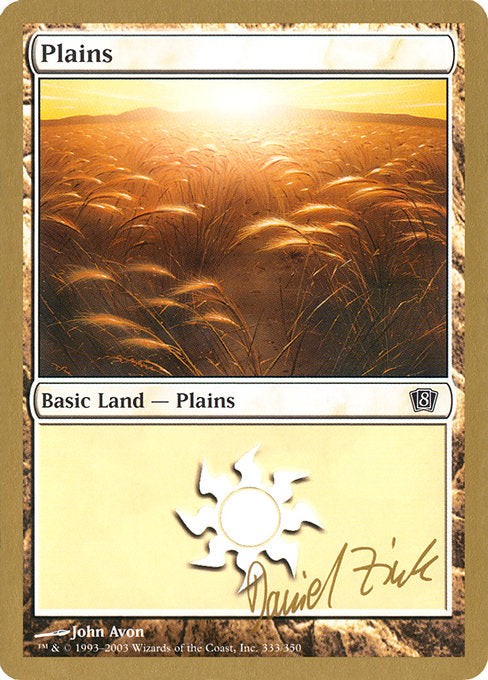 (英)平地 / Plains【WC03】 World Championship Decks 2003 Daniel Zink 金枠 No.108