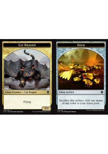 (英)猫・ドラゴントークン / Cat Dragon Token No.009 - 金トークン / Gold Token【C17-TOKEN】 No.010
