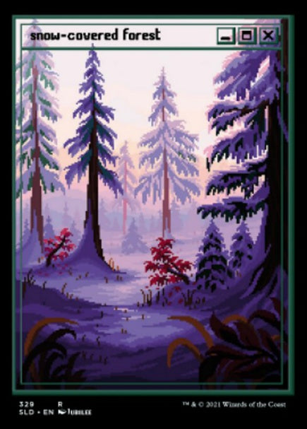 (英)【Foil】冠雪の森 / Snow-Covered Forest【SLD】PixelSnowLands.jpg No.329
