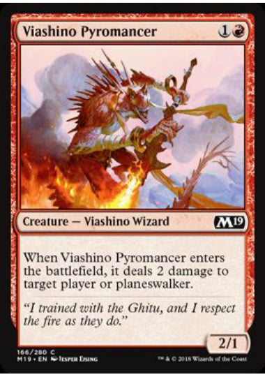 (英)【Foil】ヴィーアシーノの紅蓮術師 / Viashino Pyromancer【M19】 No.166