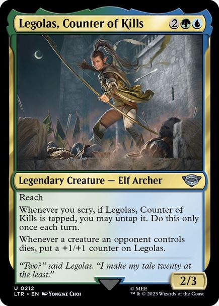 (英)【Foil】打破数を競う者、レゴラス / Legolas, Counter of Kills【LTR】 No.212