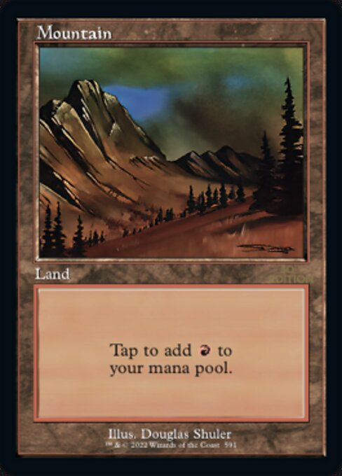 (英)山 / Mountain【30A】 (RedMt) 旧枠加工カード No.591 ※トーナメントで使用することはできません。