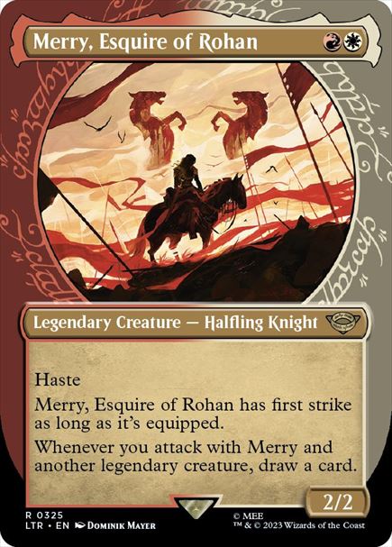 (英)【Foil】ローハン王家の小姓、メリー / Merry, Esquire of Rohan ★ショーケース枠★(指輪フレーム) 【LTR】 No.325