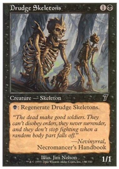 (英)【Foil】蠢く骸骨 / Drudge Skeletons【7ED】 No.130