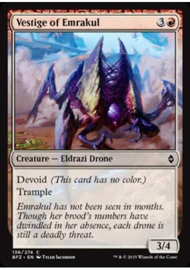 (英)【Foil】エムラクールの名残 / Vestige of Emrakul【BFZ】 No.136