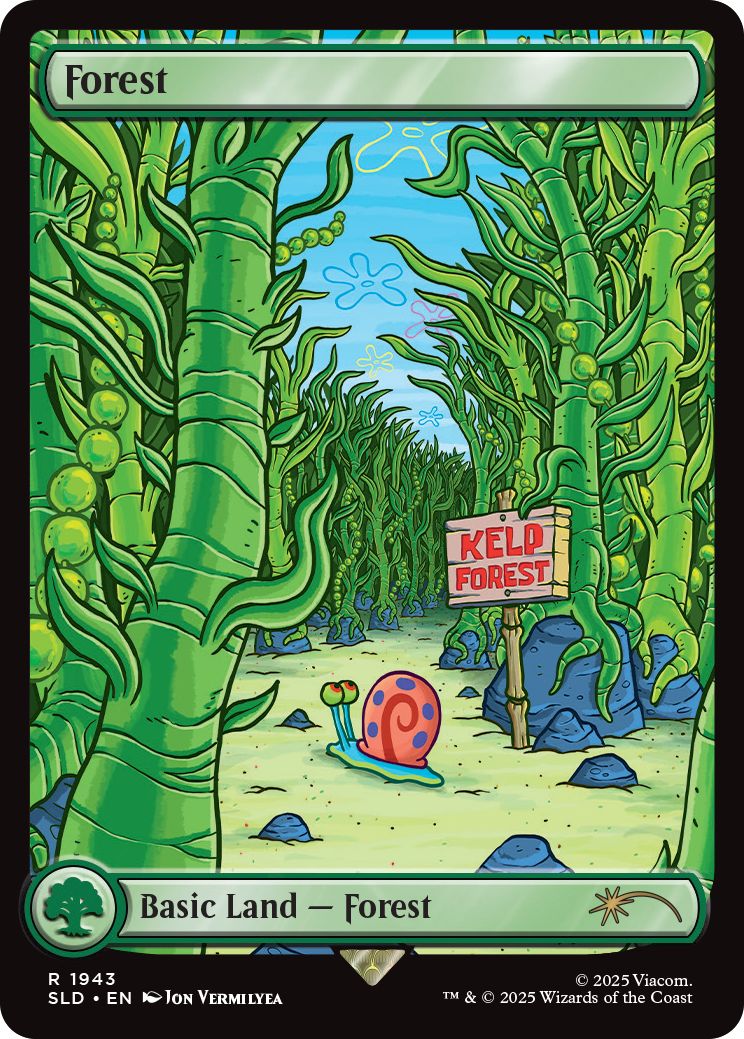 (英)【Foil】森 / Forest【SLD】Secret Lair x SpongeBob SquarePants: Lands Under the Sea No.1943