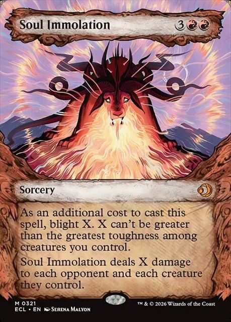(英)【Foil】魂の焼身 / Soul Immolation ★ショーケース★(「寓話」フレーム版) 【ECL】 No.321