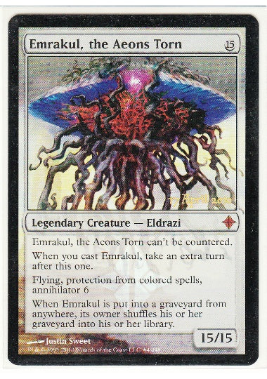 (英)【Foil】引き裂かれし永劫、エムラクール / Emrakul, the Aeons Torn【ROE】プレリリースプロモ No.004