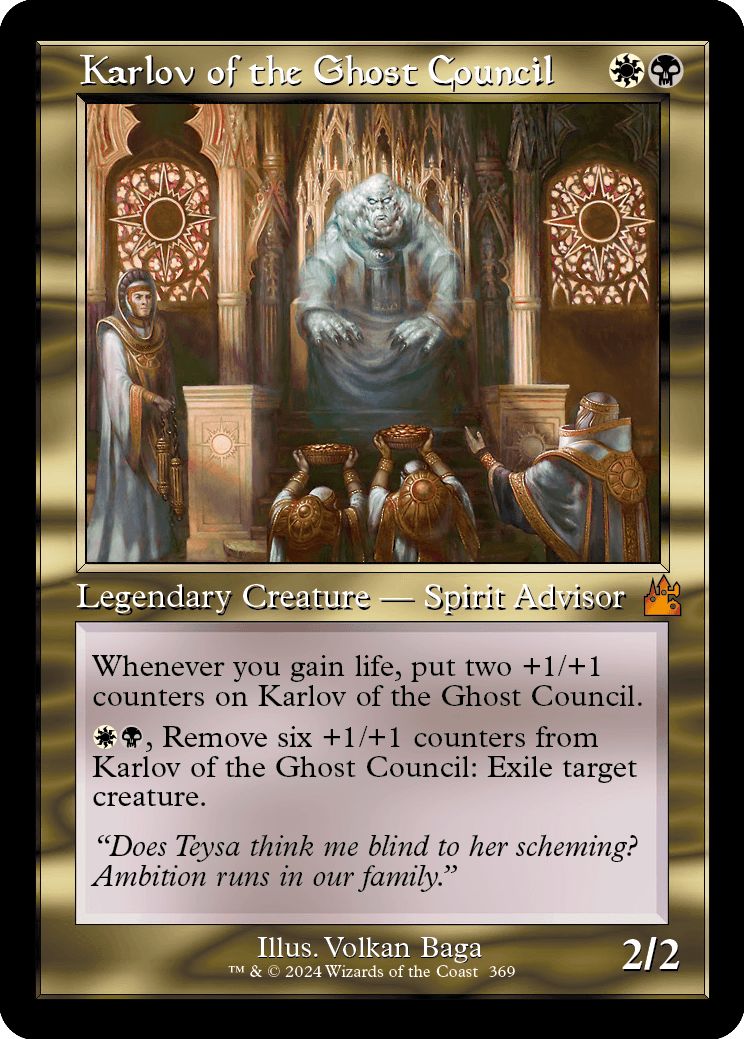(英)幽霊議員カルロフ / Karlov of the Ghost Council ★ショーケース枠★(旧枠加工カード) 【RVR】 No.369