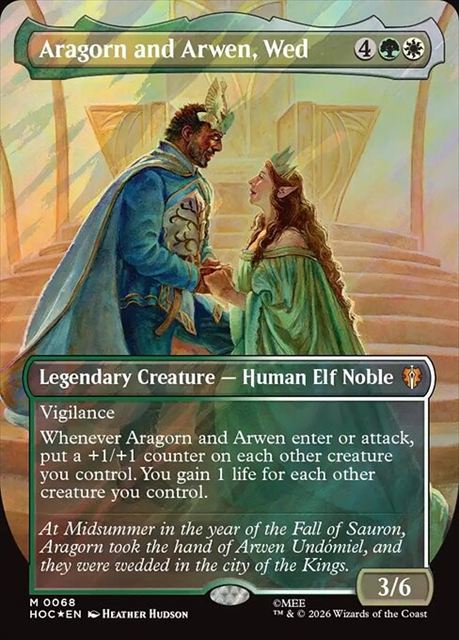 (英)【Surge-Foil】契り結びし、アラゴルンとアルウェン / Aragorn and Arwen, Wed ★ボーダーレス★(「クラシック・アーティスト・カード」) 【HOC】 No.068