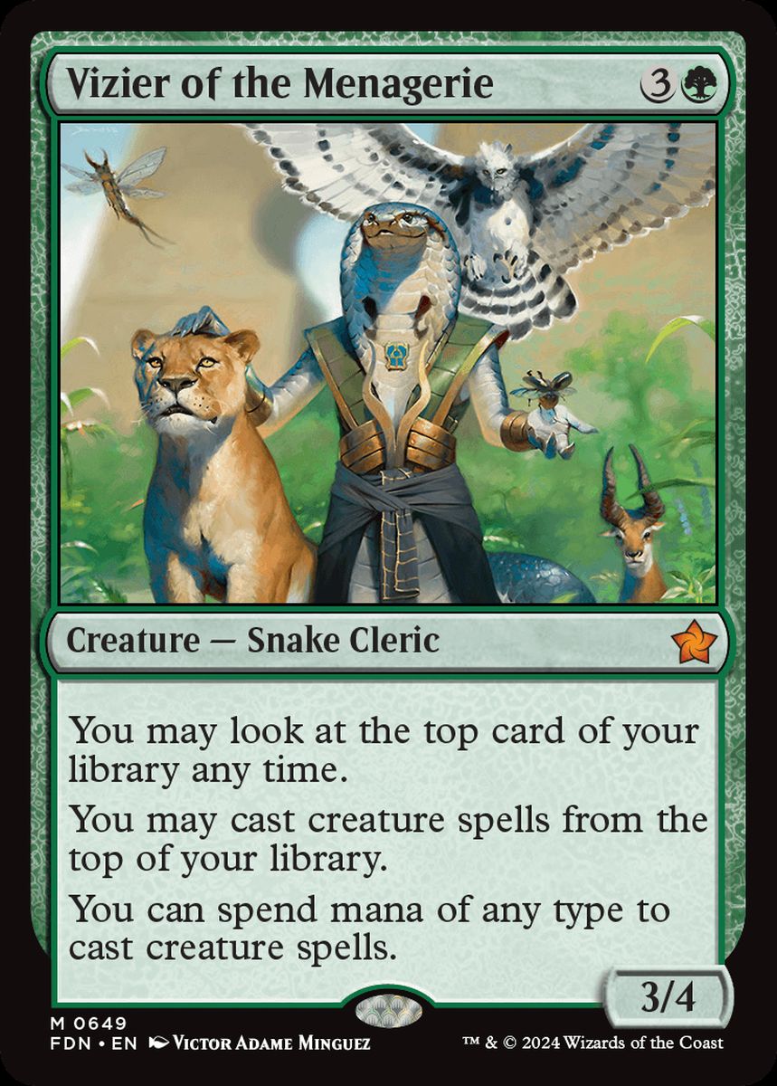 (英)生類の侍臣 / Vizier of the Menagerie【FDN】 Starter Collection収録 No.649